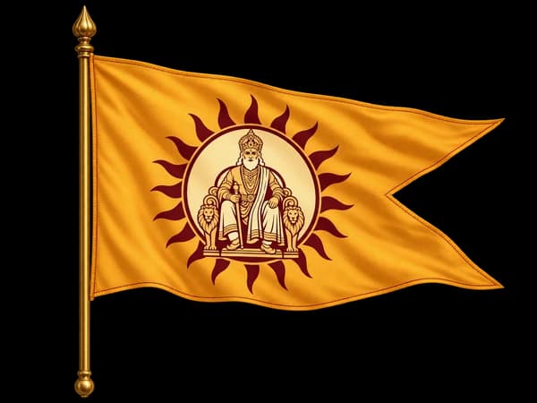 Agrasen Setu saffron flag