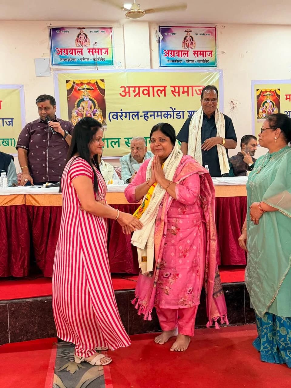 A greeting with folded hands following the felicitation.