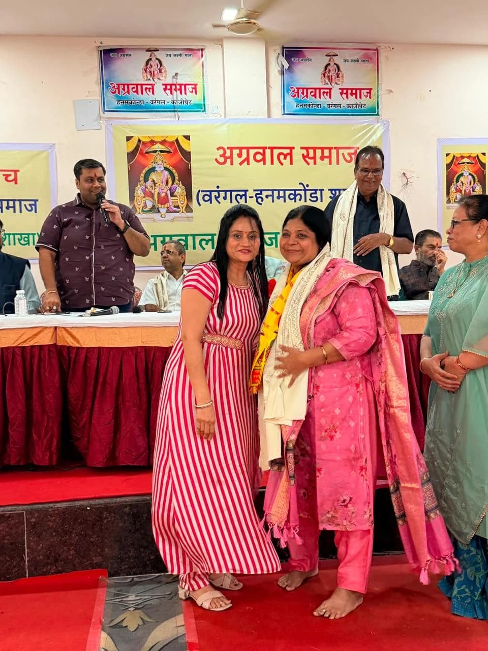 Participants pose together after the ceremonial welcome.